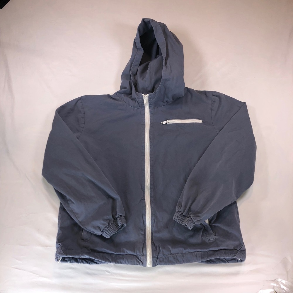 Brandy Melville John Galt Blue Hooded Zip Up Jacket One Size OS